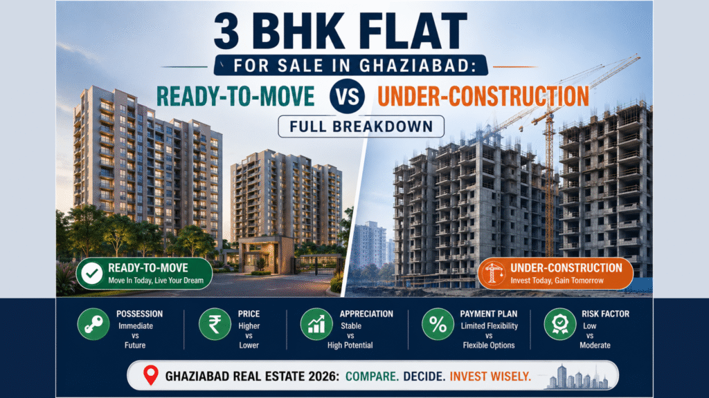 Image: 3 BHK Flat for Sale in Ghaziabad: Ready-To-Move vs Under-Construction Full Breakdown